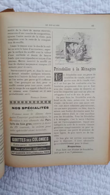 LE POT AU FEU. journal de cuisine pratique et d'économie domestique 1899-1908