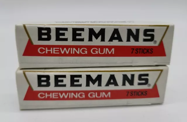 LOT OF 2 Vintage Beemans 7 Piece Chewing Gum Unopened Made in USA