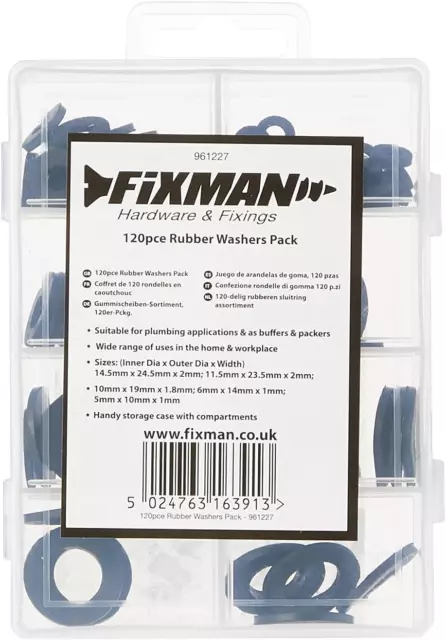 Fixman 120 Pièce Mixte Caoutchouc Rondelles Pack