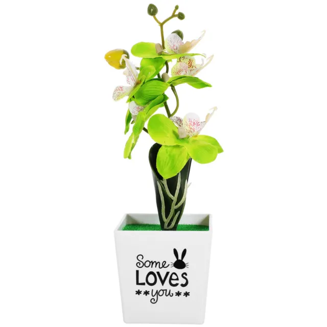 Tabletop Faux Potted Flower Artificial Orchid Bonsai Plant