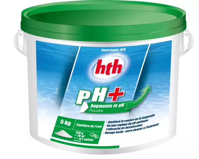 HTH pH PLUS Poudre - 5kg | Correcteur de pH Solide - Augmente le pH