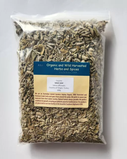 TISANE BIO FEUILLE DE SAUGE 100g Salvia officinalis herbe séchée