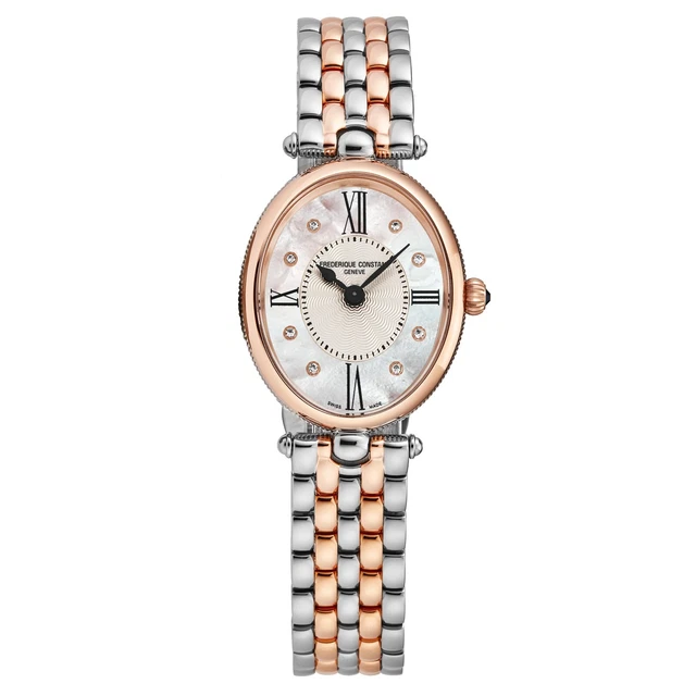 Frederique Constant Women's Art Deco' White MOP Dial SS Bracelet FC-200RMPW2V2B