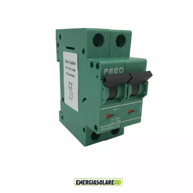 Interruttore Automatico Magnetotermico in corrente continua 40A 2P 800VDC