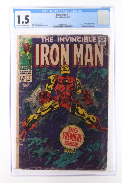 Iron Man #1 - Marvel Comics 1968 CGC 1.5 Story continued from Iron Man and Sub-M