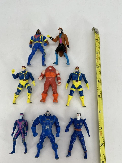 X-Men Toy Biz Marvel Heavy Metal Heroes Lot of 8 Die Cast Figures Vintage 2