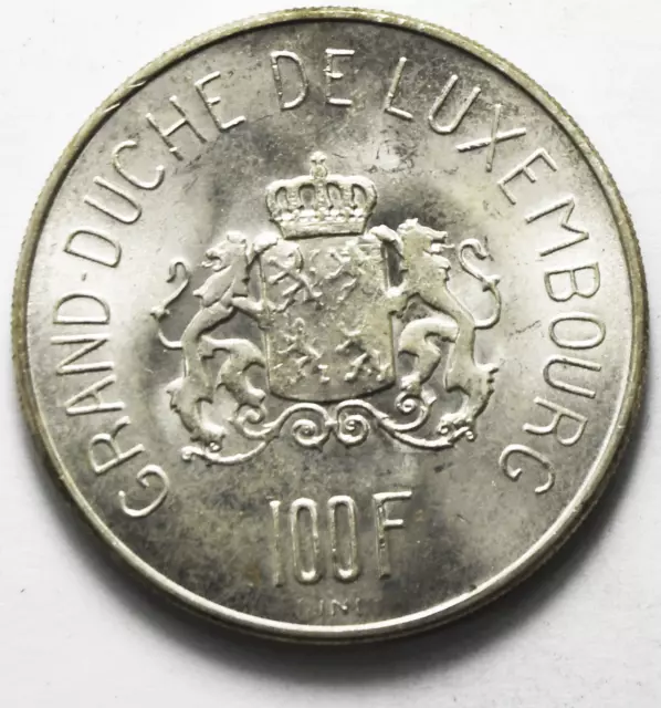 1963 Luxembourg One Hundred 100 Francs KM# 52 Silver Coin Uncirculated