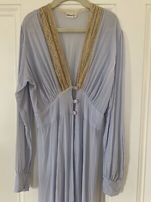 1920/30s Antique DRESSING ROBE Negligee Lingerie Lace (Laura Lane) Vtg Nightgown