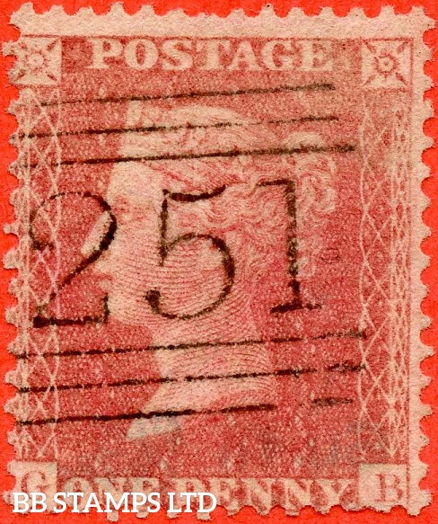 SG. 40. C10 (1). " GB ".  1d Rose - Red. Plate 64. A very fine used examp B72585
