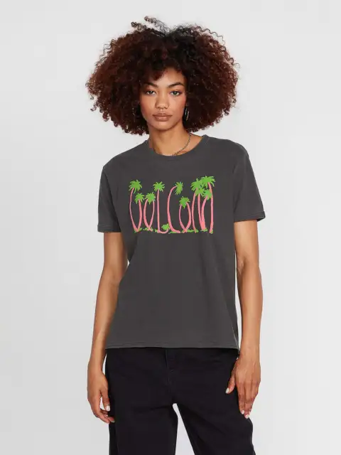 VOLCOM - Truly Ringer T-shirt - Womens Short Sleeve Tee - Black