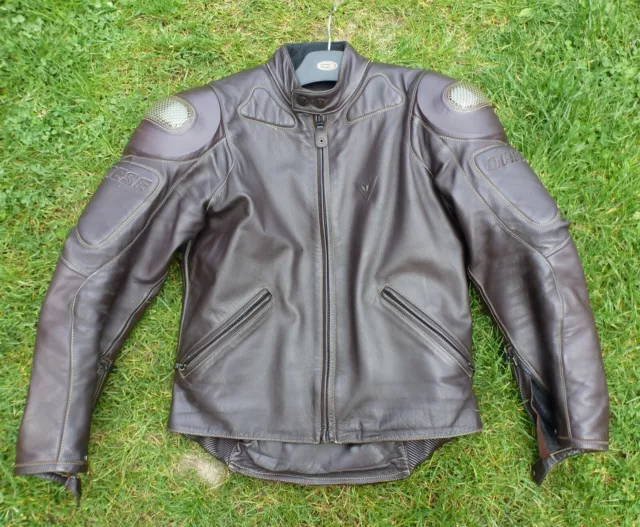 Nice Dainese  Brown leather jacket  (Italian size 52)