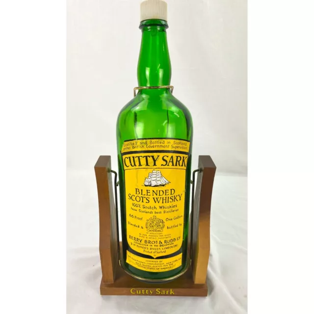 Vintage Gallon Cutty Sark Bottle with Cradle/mount Empty