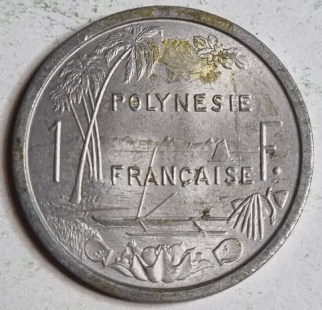 French Polynesia 1975 1 Franc coin