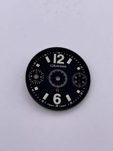 Graham Swordfish Face Dial Vintage Rare New Undeveloped Black 1 13/32in