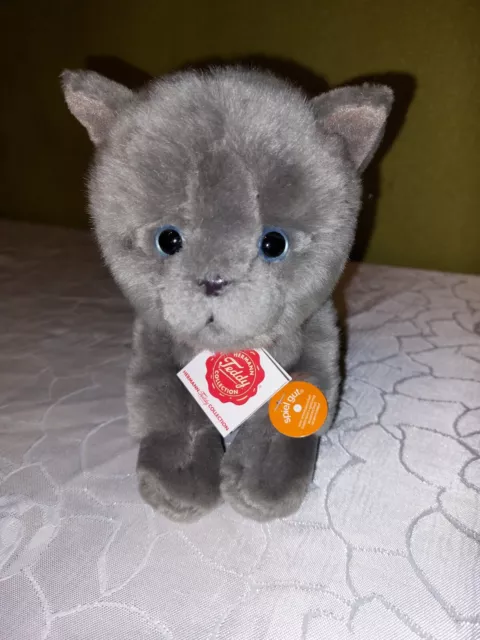 Teddy Hermann Kartäuser Katze 20 cm Kuscheltier Plüschtier Stofftier Neu