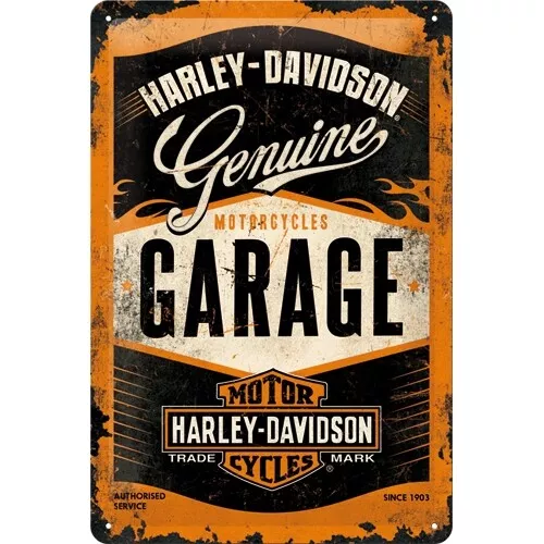 Harley Davidson Garage Quality Raised Embossed Tin Sign 20 x 30cm Man Cave Gift