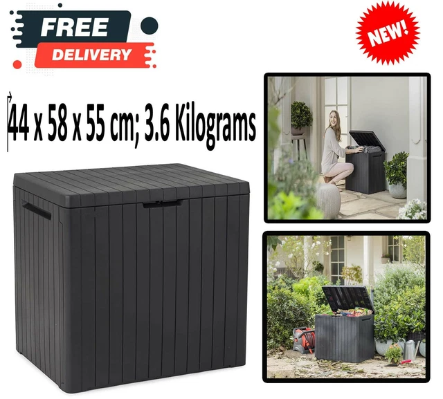 KETER CITY OUTDOOR Plastic Storage Box Lockable Garden Shed Weather Resistant £20.00 PicClick UK