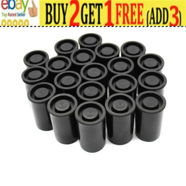 20 X Black Film Canisters Containers Pots Tubs With Lids Black Film Canistetl