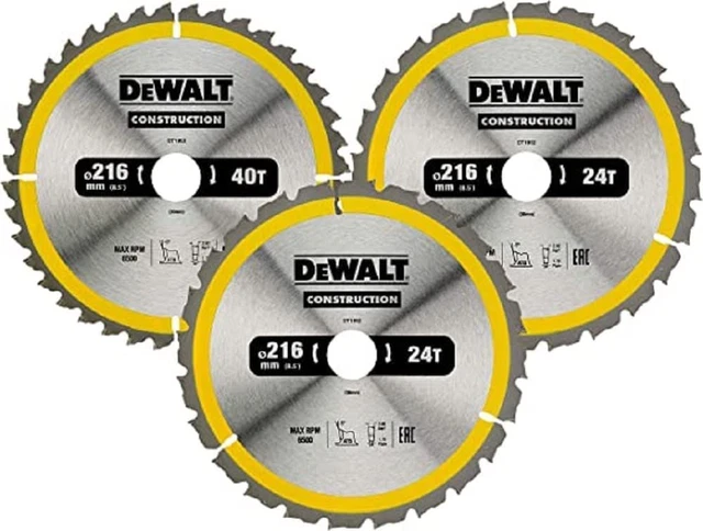 Hoja de sierra circular de construcción DeWalt DEWDT1962QZ, amarilla, 216 x 30 talla única