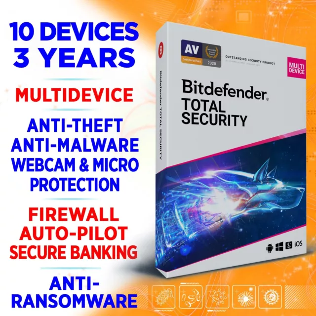 Bitdefender Total Security 2024 10 devices 3 years (USA / Canada)