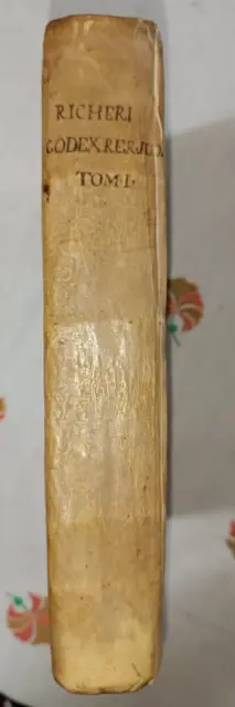 1783  Settecentina di diritto in pergamena - Codex Rerum Richeri tomo I diritto