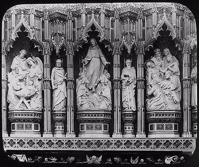 Glass Magic Lantern Slide REREDOS GLOUCESTER CATHEDRAL C1890 VICTORIAN PHOTO