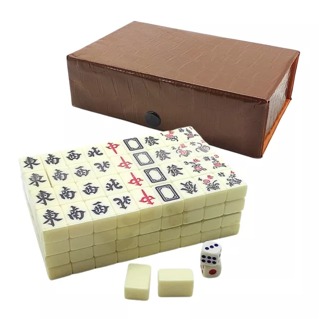 Chinese Mahjong Beige Color Mahjong Set Mah Jong Traditional Chinese