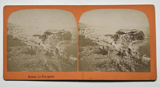 Monaco Monte-Carlo The Principality of C1870 Photo Stereo Vintage Albumin