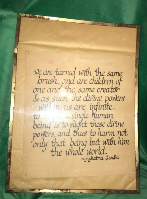 Mahatma Gandhi Proverb Vintage Calligraphy Nan Hanus