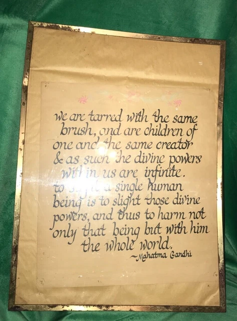 Mahatma Gandhi Proverb Vintage Calligraphy Nan Hanus