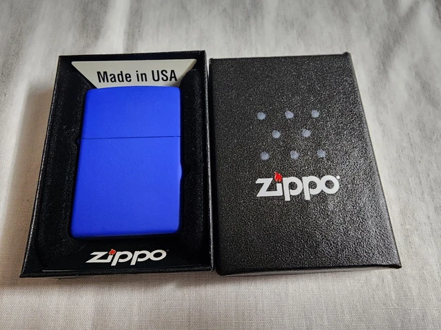 Zippo 2017 Royal Blue Matte Lighter With Box. NEW SEALED UNUSED. RARE