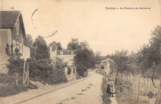 CPA 91 YERRES LE CHEMIN DE BELLEVUE (cpa rare
