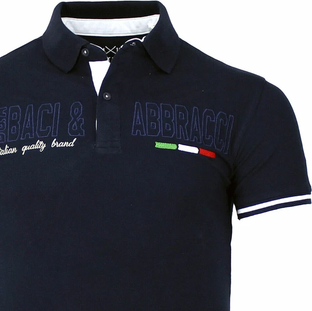 POLO UOMO BACI Abbracci con logo ricamato grande e stampa sul
