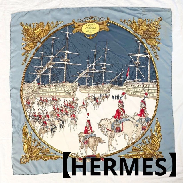 Hermès rare vintage hair cover up La Marine en Bois