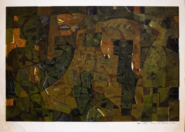 Rudolf NICOLAI - Farblithografie abstrakte Komposition, 1962, handsigniert