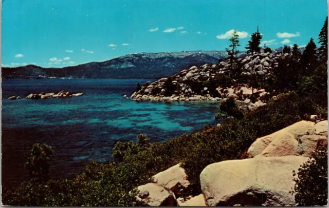 Lake Tahoe Nevada NV Shoreline Postcard 1971 Posted Looser Family