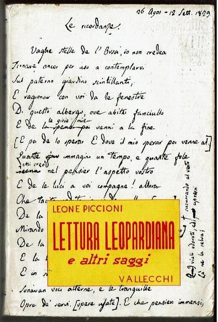 Livre LEOPARDI : Tre Saggi Importanti E Un Convegno - édition Italienne, Bon état