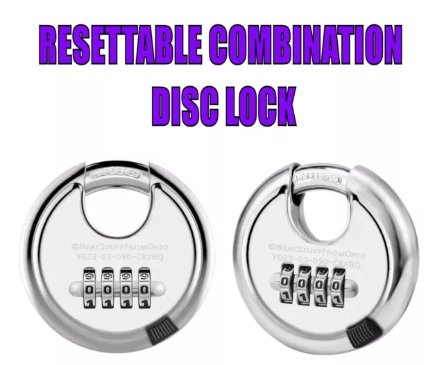 Combination Disc Lock, User Resettable, Four-Digit, Heavy Duty Lock 👍 🔐