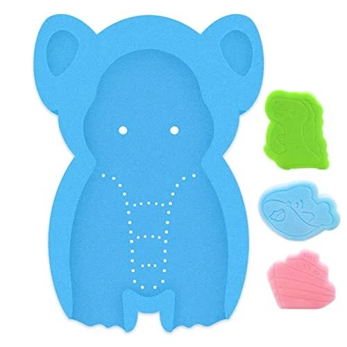 HALLO Soft Infant Bath Sponge Elephant Baby Bath Mat Newborn Comfy Foam Skid-...