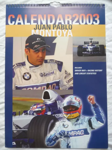 Kalender Legends 2003 Juan Pablo Montoya Formula 1 Williams F1 Formel 1