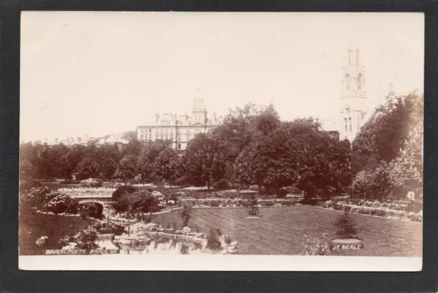 Postcard Bournemouth Dorset view of the Gardens early RP by Beale