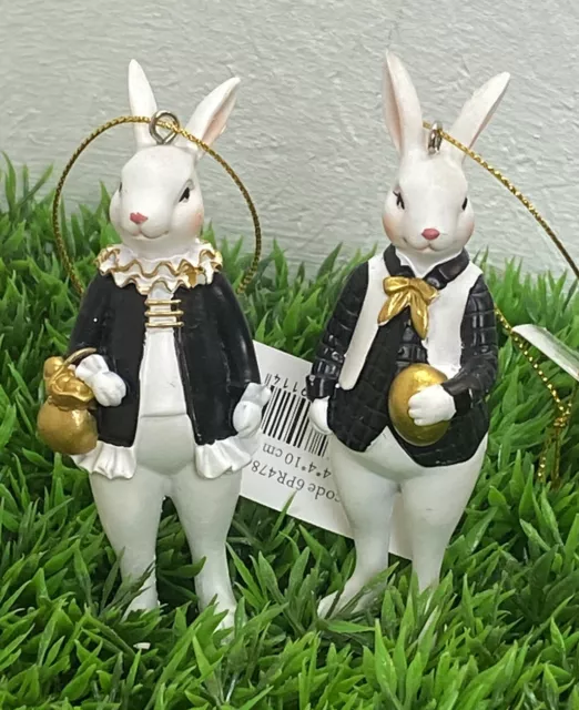Clayre Eef Coniglio di Pasqua Decorazione 2er Set Coppie Coniglietto da