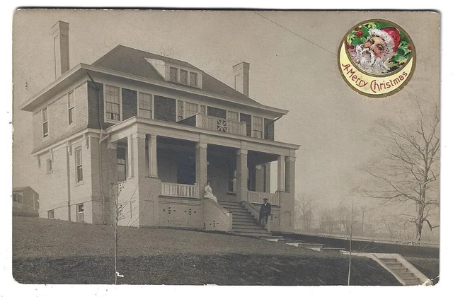 RPPC HAZARD PALMERTON PA Arts and Crafts Home w/Owners 1909 Real Photo Postcard