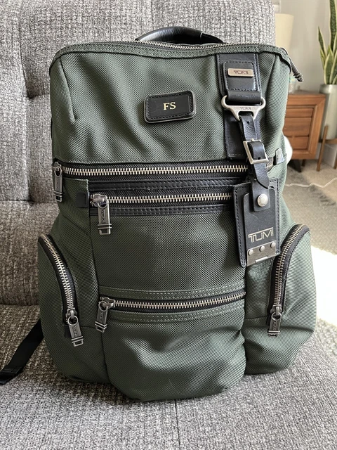TUMI Alpa Bravo Backpack Ruck Sack Green Ballistic Nylon Laptop