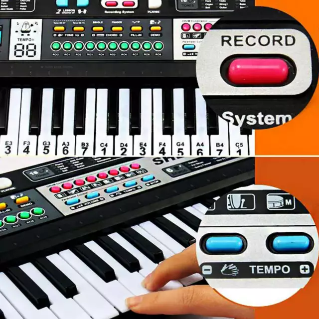 Electronic Musical Keyboard Piano 61 Keys Organ Adult Child Learning Record Play 3