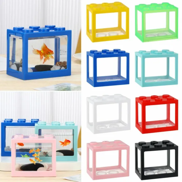 Block Gifts Betta Fish Tank Ornamental Mini Aquarium Betta Fish Accessories UK