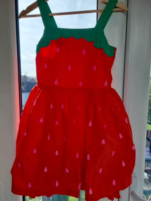 Mini Boden Strawberry Embellished Dress 9-10 Years