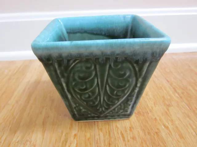 Vintage Hull Pottery Planter Blue Green Glaze - A 3 - USA