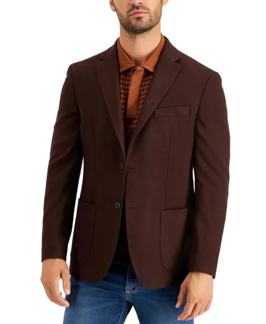 $295 Tommy Hilfiger Men's Brown Modern Fit Solid Blazer 40R yfe1123