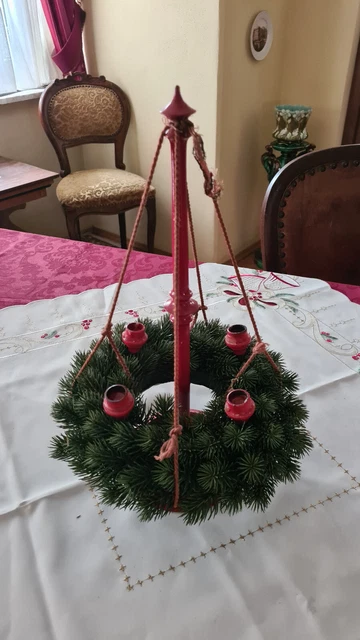 Musealer  Adventskranzständer um 1890 Bremer Kunstwerkstätte Unikat